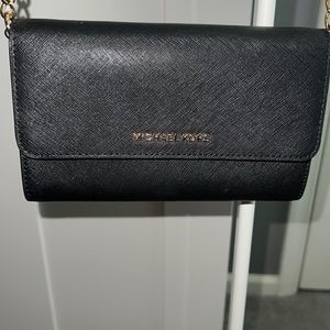 Michael Kors, black,Dimensions: H: 11.5 x W: 18.5 x D: 3cm. Strap Drop: 52-62cm.